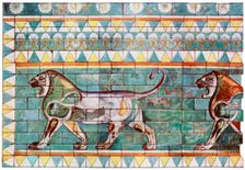 The lion frieze from King Darius winter palace at Susa, Iran, 1933-1934