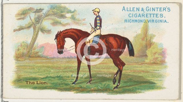 The Lion, from The World's Racers series (N32) for Allen & Ginter Cigarettes, 1888. Creator: Allen & Ginter.