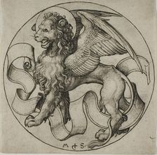 The Lion of Saint Mark, c. 1490. Creator: Martin Schongauer