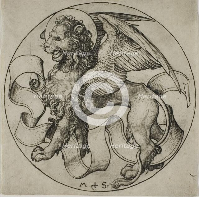 The Lion of Saint Mark, c. 1490. Creator: Martin Schongauer.