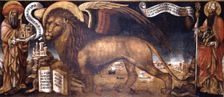 The Lion of Saint Mark in its andante position (Leone andante), 1459. Creator: Veneziano (Bragadin), Donato (c. 1400-1473)