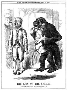 The Lion of the Season 1861. Artist: John Leech