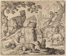 The Lion Orders a Mass Assault on Reynard, probably c. 1645/1656. Creator: Allart van Everdingen