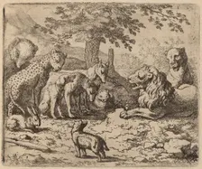 The Lion Seeks Advice, probably c. 1645/1656. Creator: Allart van Everdingen