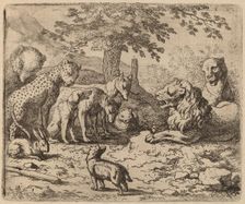 The Lion Seeks Advice, probably c. 1645/1656. Creator: Allart van Everdingen