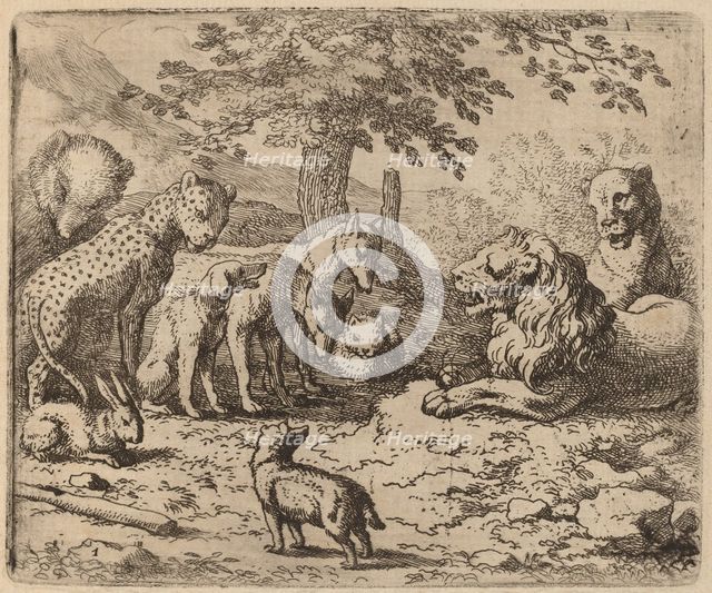 The Lion Seeks Advice, probably c. 1645/1656. Creator: Allart van Everdingen.