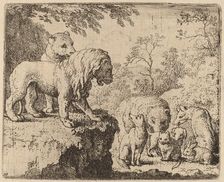 The Lion Pardons Reynard before the Other Animals, probably c. 1645/1656. Creator: Allart van Everdingen
