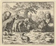 The Lion Takes the Advice of the Other Animals for Renard's Punishment, 1650-75. Creator: Allart van Everdingen