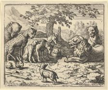 The Lion Takes the Advice of the Other Animals for Renard's Punishment, 1650-75. Creator: Allart van Everdingen