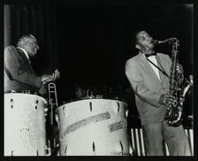 The Lionel Hampton Orchestra in concert at Colston Hall, Bristol, 1956. Creator: Denis Williams