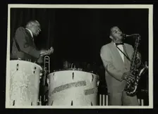 The Lionel Hampton Orchestra in concert at Colston Hall, Bristol, 1956. Creator: Denis Williams