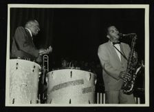 The Lionel Hampton Orchestra in concert at Colston Hall, Bristol, 1956. Creator: Denis Williams