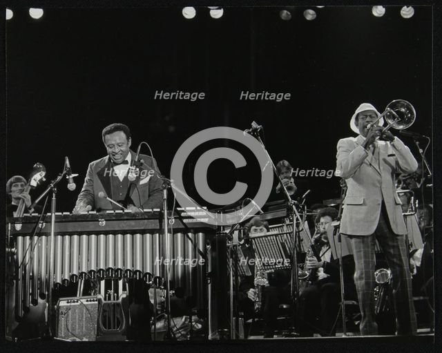 The Lionel Hampton Orchestra on stage at Knebworth, Hertfordshire, July 1982. Creator: Denis Williams.