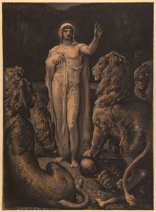 The Lions. Illustration for The Legend of the Ages (La Légende des siècles) by Victor Hugo, c1860-65 Creator: Chifflart, François (1825-1901)