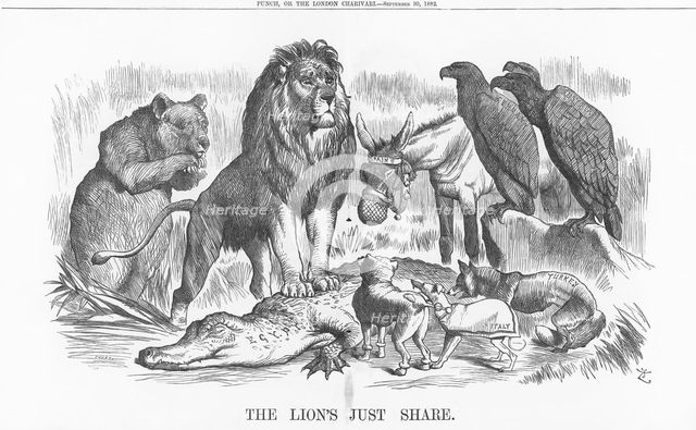 'The Lions Just Share', 1882. Creator: Joseph Swain.