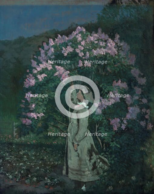 The Lilac Bush, 1881. Creator: Olaf Isaachsen.