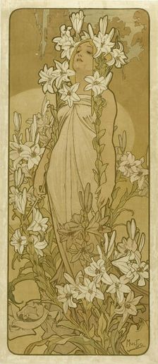The lily (From the Series Flowers), 1898. Creator: Mucha, Alfons Marie (1860-1939)