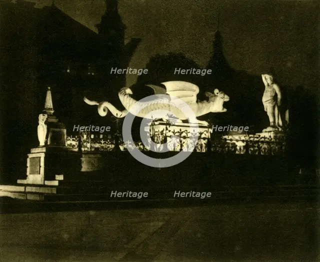 The Lindwurm Fountain, Klagenfurt, Austria, c1935.  Creator: Unknown.