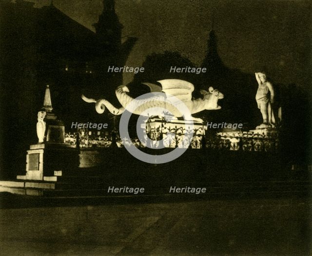 The Lindwurm Fountain, Klagenfurt, Austria, c1935.  Creator: Unknown.