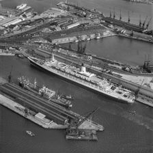 The liner QE2 docked at Southampton, Hampshire, 1969. Artist: Cross
