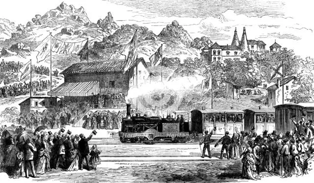 The Lisbon steam-carriage tramway, 1873. Creator: Unknown.