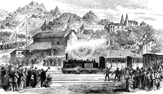 The Lisbon steam-carriage tramway, 1873. Creator: Unknown.