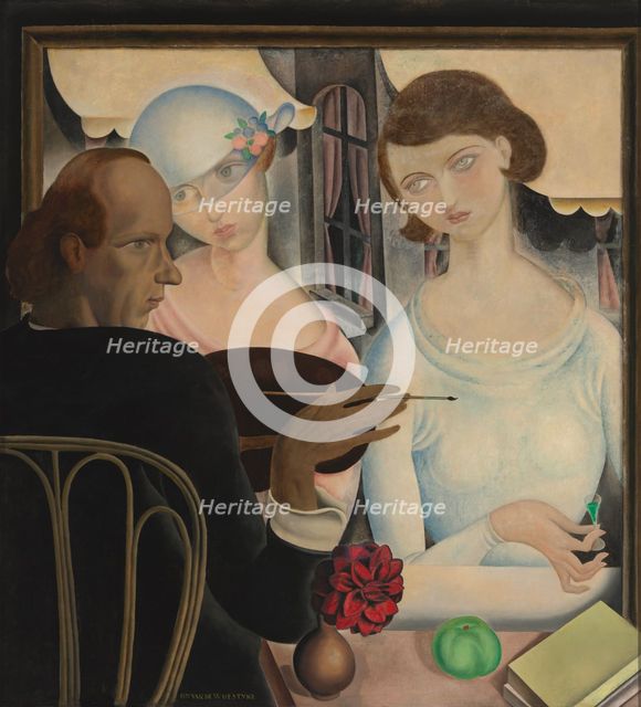 The liquor drinkers with Self-portrait, 1922. Creator: Van de Woestyne, Gustave (1881-1947).