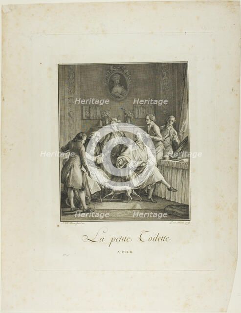 The Little Toilette, from Monument du Costume Physique et Moral de la fin du..., 1781-1783. Creators: Pietro Antonio Martini, Laurent-François Prault.