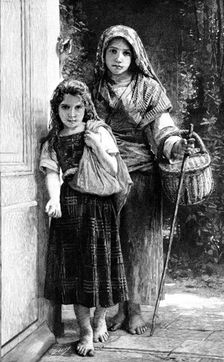 "The Little Tramps" - by M. Bouguereau, in the Paris Salon, 1890. Creator: Unknown