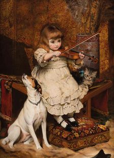 The little violinist , 1887. Creator: Barber, Charles Burton (1845-1894)