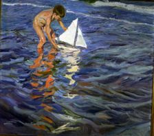 The little yacht oil, 1909 by Joaquin Sorolla