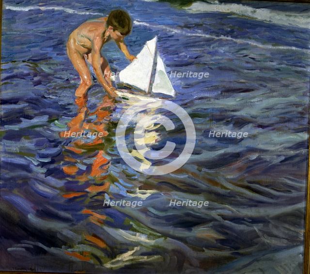  'The little yacht', oil, 1909 by Joaquin Sorolla.