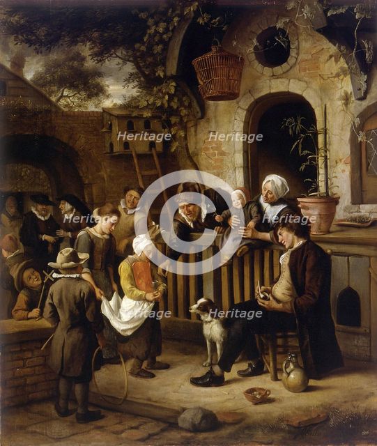 The little alms collector. Artist: Steen, Jan Havicksz (1626-1679)