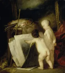 The little art lovers, 1840-1886. Creator: Hippolyte Michaud