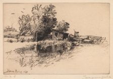 The Little Boathouse, 1877. Creator: Francis Seymour Haden (British, 1818-1910)