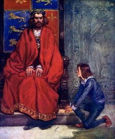 The little boy knelt before the King and stammered out the story 1120, (1905). Artist: A S Forrest