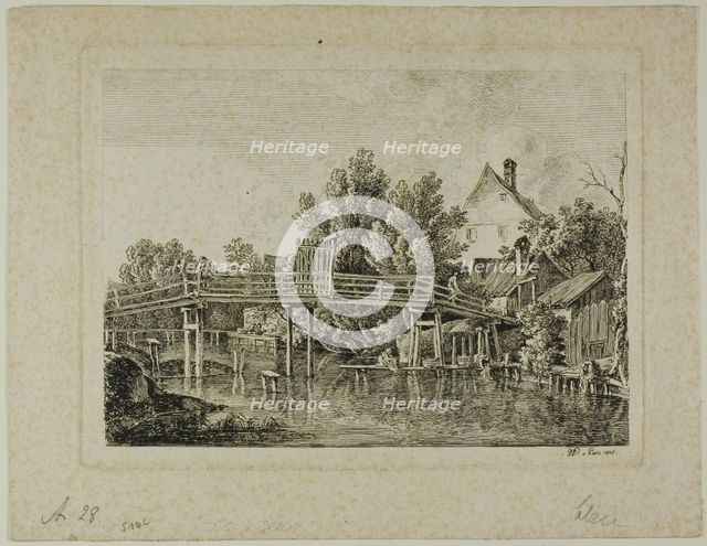 The Little Bridge Across the Isar, Paris, 1806. Creator: Johann Georg von Dillis.
