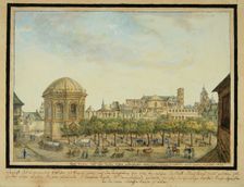 The little court in Mainz with the Sebastian chapel and the ruin of the Jesuit Church, 1824