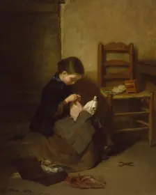 The Little Dressmaker, 1858. Creator: Pierre Edouard Frere