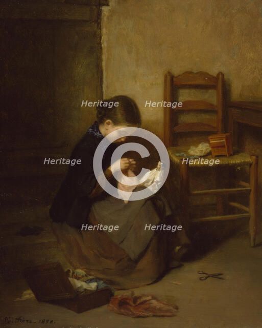 The Little Dressmaker, 1858. Creator: Pierre Edouard Frere.