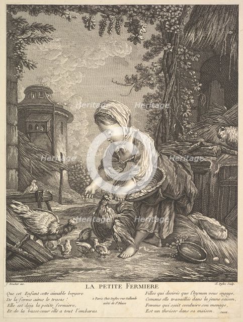 The Little Farm Girl, ca. 1753. Creator: Claude Augustin Duflos le Jeune.