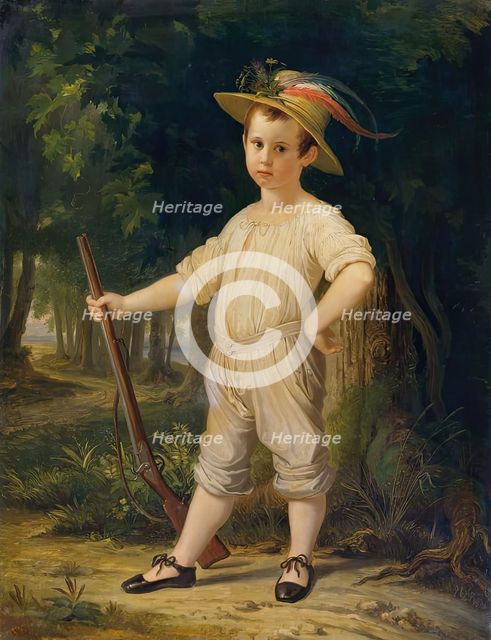 The Little Farmer (The Little Hunter), 1843. Creator: Wilhelm Von Kaulbach.