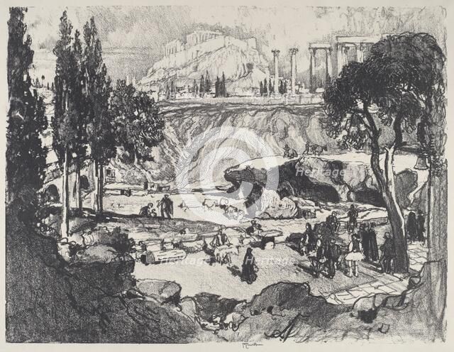 The Little Fete, Athens, 1913. Creator: Joseph Pennell.