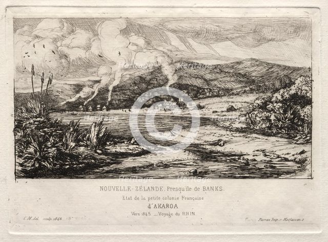 The Little French Colony at Akaroa, 1845, 1865. Creator: Charles Meryon (French, 1821-1868).