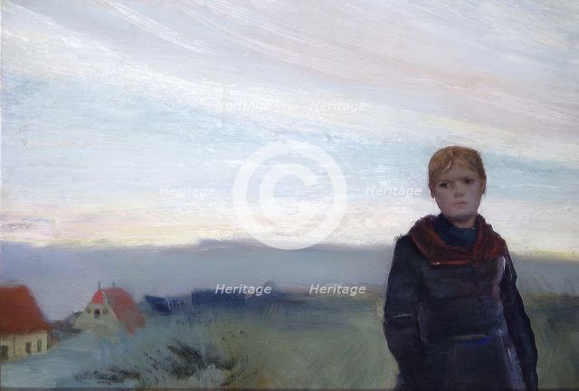 The little Gaihede Girl, probably 1888. Creator: Christian Krohg.