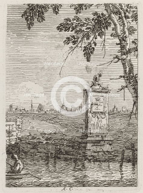 The Little Monument [left], c. 1735/1746. Creator: Canaletto.
