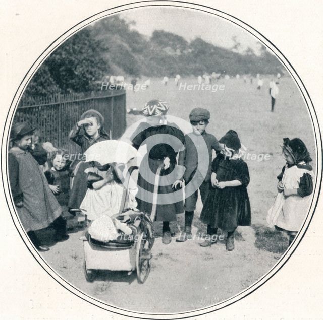 The little mother, Regent's Park, London, c1900 (1901). Artist: Unknown.