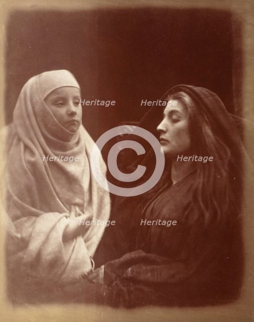 The Little Novice & Queen Guinevere In The Holy House Of Almsbury, Printed 1874 (OCT). Creator: Julia Margaret Cameron.