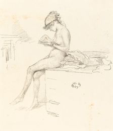 The Little Nude Model, Reading, 1889/1890. Creator: James Abbott McNeill Whistler