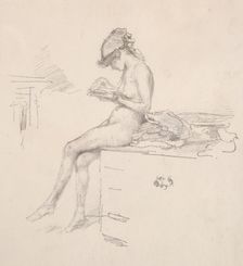 The Little Nude Model Reading, 1890. Creator: James McNeill Whistler (American, 1834-1903)